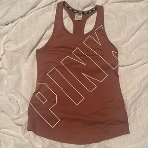 PINK taupe workout tank top